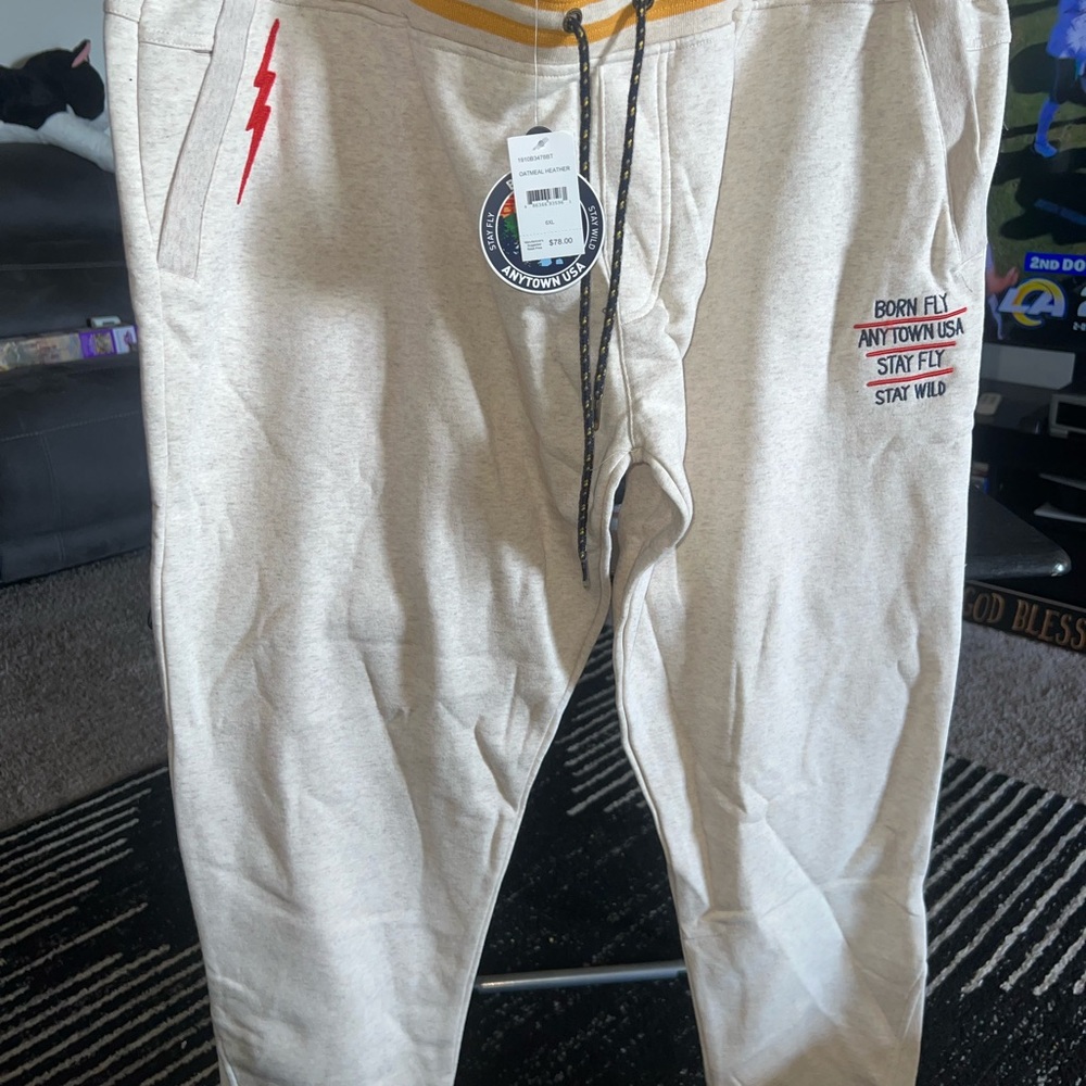Born Fly Men's Light Beige Joggers